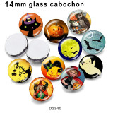 10pcs/lot  Halloween Cat  glass picture printing products of various sizes  Fridge magnet cabochon