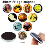 10pcs/lot  Halloween Cat  glass picture printing products of various sizes  Fridge magnet cabochon