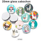 10pcs/lot  Alpaca  glass picture printing products of various sizes  Fridge magnet cabochon