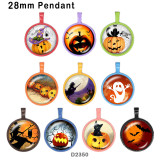 10pcs/lot  Halloween Cat  glass picture printing products of various sizes  Fridge magnet cabochon