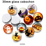 10pcs/lot  Halloween Cat  glass picture printing products of various sizes  Fridge magnet cabochon