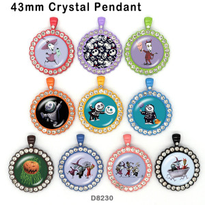 10pcs/lot  Halloween  glass picture printing products of various sizes  Fridge magnet cabochon