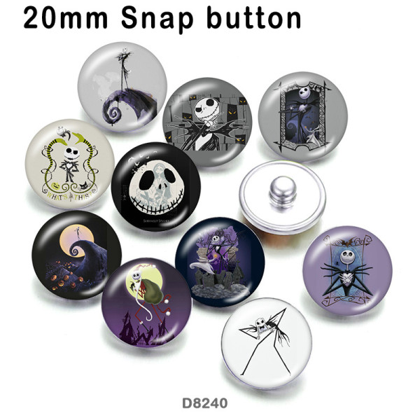 10pcs/lot  Halloween  glass picture printing products of various sizes  Fridge magnet cabochon