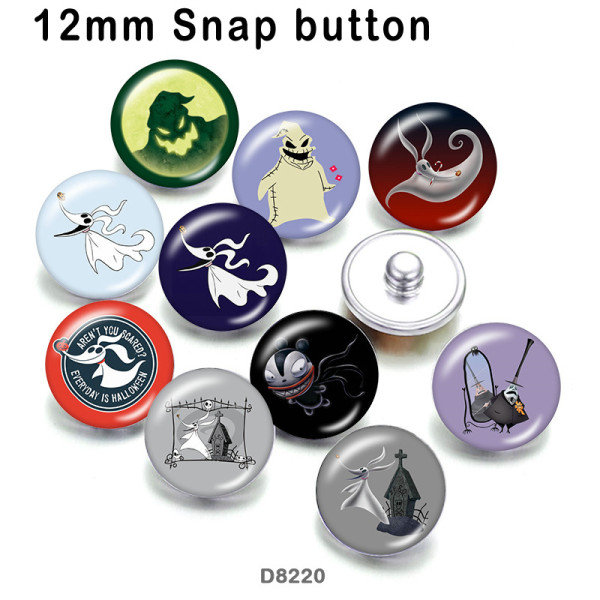 10pcs/lot  Halloween  glass picture printing products of various sizes  Fridge magnet cabochon