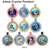 10pcs/lot  Ocean mermaid  glass picture printing products of various sizes  Fridge magnet cabochon