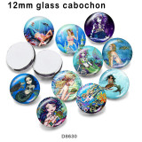 10pcs/lot  Ocean mermaid  glass picture printing products of various sizes  Fridge magnet cabochon