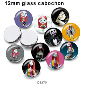 10pcs/lot  Halloween  glass picture printing products of various sizes  Fridge magnet cabochon