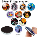 10pcs/lot  Halloween  glass picture printing products of various sizes  Fridge magnet cabochon