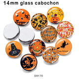 10pcs/lot  Halloween  glass picture printing products of various sizes  Fridge magnet cabochon