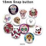 10pcs/lot  Halloween  skull  glass picture printing products of various sizes  Fridge magnet cabochon