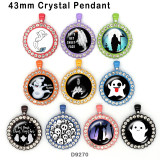 10pcs/lot  Halloween skull  glass picture printing products of various sizes  Fridge magnet cabochon