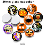 10pcs/lot  Halloween  glass picture printing products of various sizes  Fridge magnet cabochon