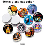 10pcs/lot  Halloween  glass picture printing products of various sizes  Fridge magnet cabochon