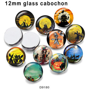 10pcs/lot  Halloween  glass picture printing products of various sizes  Fridge magnet cabochon