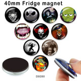 10pcs/lot  Halloween skull  glass picture printing products of various sizes  Fridge magnet cabochon