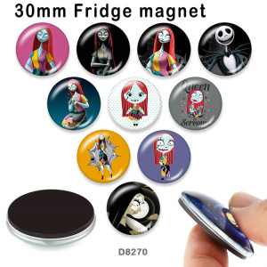 10pcs/lot  Halloween  glass picture printing products of various sizes  Fridge magnet cabochon