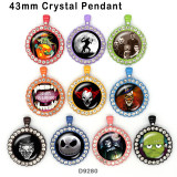 10pcs/lot  Halloween skull  glass picture printing products of various sizes  Fridge magnet cabochon