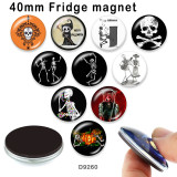 10pcs/lot  Halloween skull  glass picture printing products of various sizes  Fridge magnet cabochon