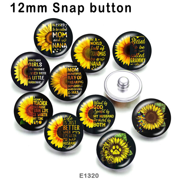 10pcs/lot  Sunflower  MOM  glass picture printing products of various sizes  Fridge magnet cabochon