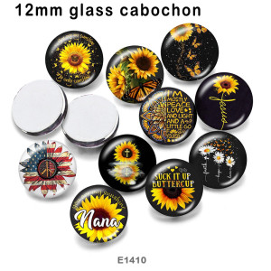 10pcs/lot  Sunflower  MOM  glass picture printing products of various sizes  Fridge magnet cabochon