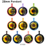 10pcs/lot  Sunflower  MOM  glass picture printing products of various sizes  Fridge magnet cabochon