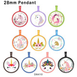 10pcs/lot  Unicorn  glass picture printing products of various sizes  Fridge magnet cabochon