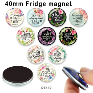 10pcs/lot  Flower  words  glass picture printing products of various sizes  Fridge magnet cabochon