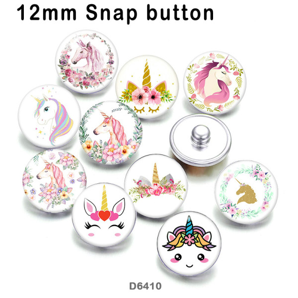 10pcs/lot  Unicorn  glass picture printing products of various sizes  Fridge magnet cabochon