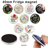 10pcs/lot  Flower  words  glass picture printing products of various sizes  Fridge magnet cabochon