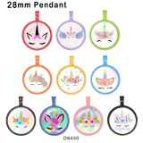 10pcs/lot  Unicorn  glass picture printing products of various sizes  Fridge magnet cabochon