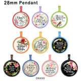 10pcs/lot  Flower  words  glass picture printing products of various sizes  Fridge magnet cabochon