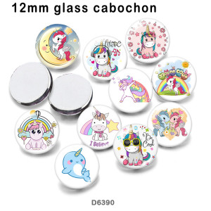 10pcs/lot  Unicorn  glass picture printing products of various sizes  Fridge magnet cabochon