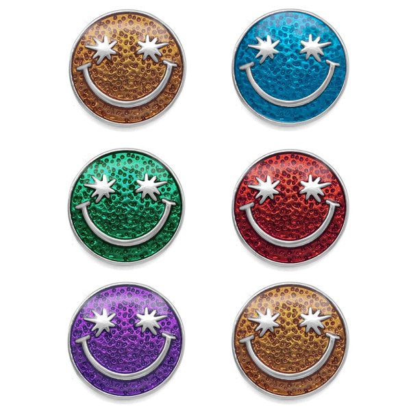20MM  Smiley  multiple colour Enamel snap buttons