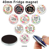 10pcs/lot  Flower  words  glass picture printing products of various sizes  Fridge magnet cabochon