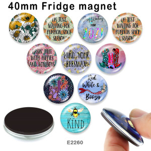 10pcs/lot KIND  Flower  glass picture printing products of various sizes  Fridge magnet cabochon