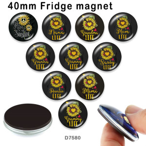 10pcs/lot  Flower Mama Nana  Mimi glass picture printing products of various sizes  Fridge magnet cabochon