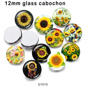 10pcs/lot  Flower  glass picture printing products of various sizes  Fridge magnet cabochon