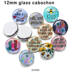 10pcs/lot KIND  Flower  glass picture printing products of various sizes  Fridge magnet cabochon