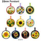 10pcs/lot  Flower  glass picture printing products of various sizes  Fridge magnet cabochon