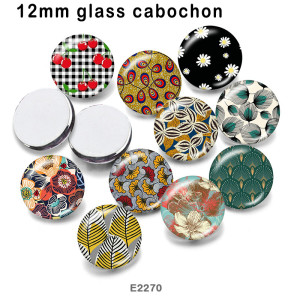10pcs/lot  Flower  glass picture printing products of various sizes  Fridge magnet cabochon