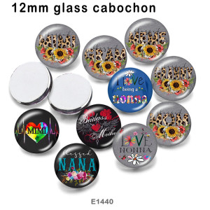 10pcs/lot Mama Nana  love  glass picture printing products of various sizes  Fridge magnet cabochon