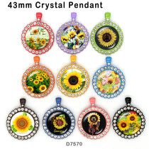 10pcs/lot  Flower  glass picture printing products of various sizes  Fridge magnet cabochon