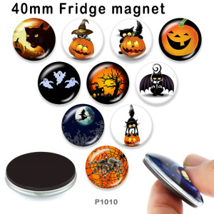 10pcs/lot  Halloween  glass picture printing products of various sizes  Fridge magnet cabochon