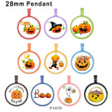 10pcs/lot  Halloween  glass picture printing products of various sizes  Fridge magnet cabochon
