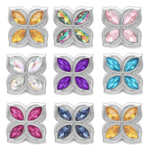 20MM  Square design  multiple colour  with Rhinestone snap buttons