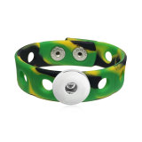 18cm kid junior style bracelet with 15mm width colorful silicone stretch fit 20mm snap button