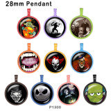 10pcs/lot  Halloween  glass picture printing products of various sizes  Fridge magnet cabochon