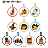 10pcs/lot Halloween  glass picture printing products of various sizes  Fridge magnet cabochon