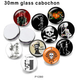 10pcs/lot  Halloween  glass picture printing products of various sizes  Fridge magnet cabochon