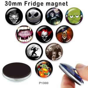10pcs/lot  Halloween  glass picture printing products of various sizes  Fridge magnet cabochon